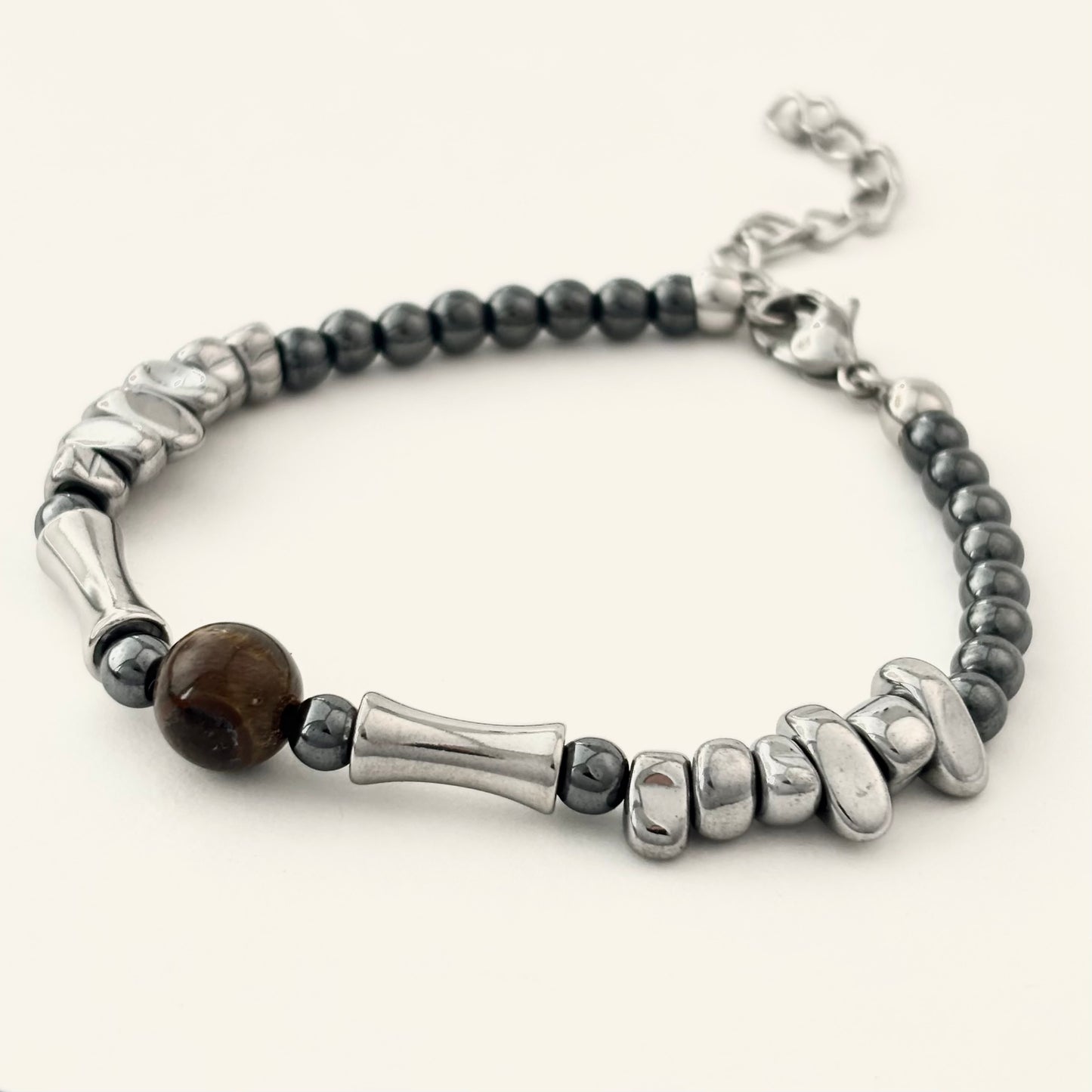 Tiger Eye Crushed Stone Design Bracelet