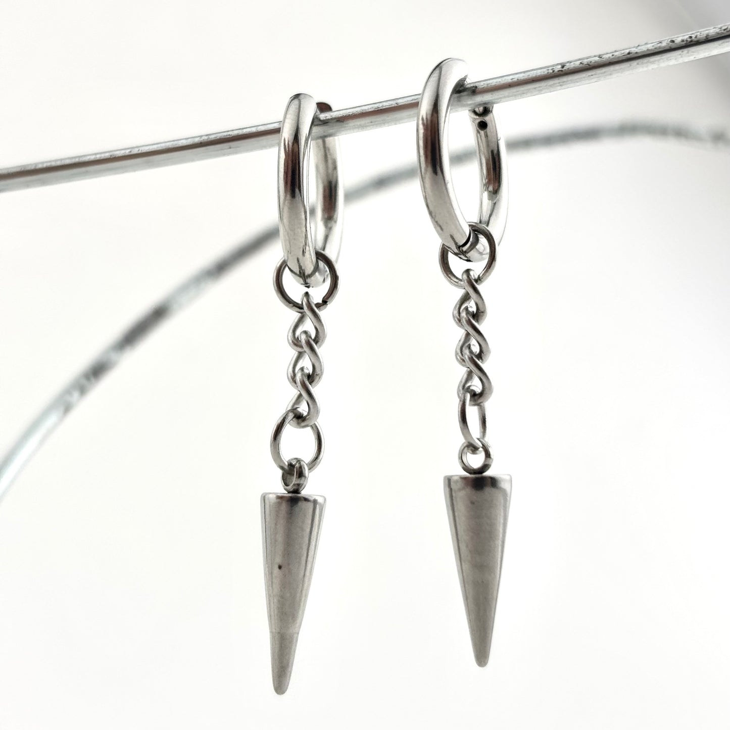 Titanium Steel Tapered Chain Earrings