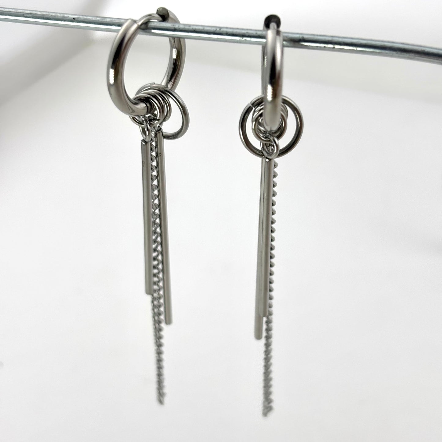 Titanium Steel Line Circle Earrings