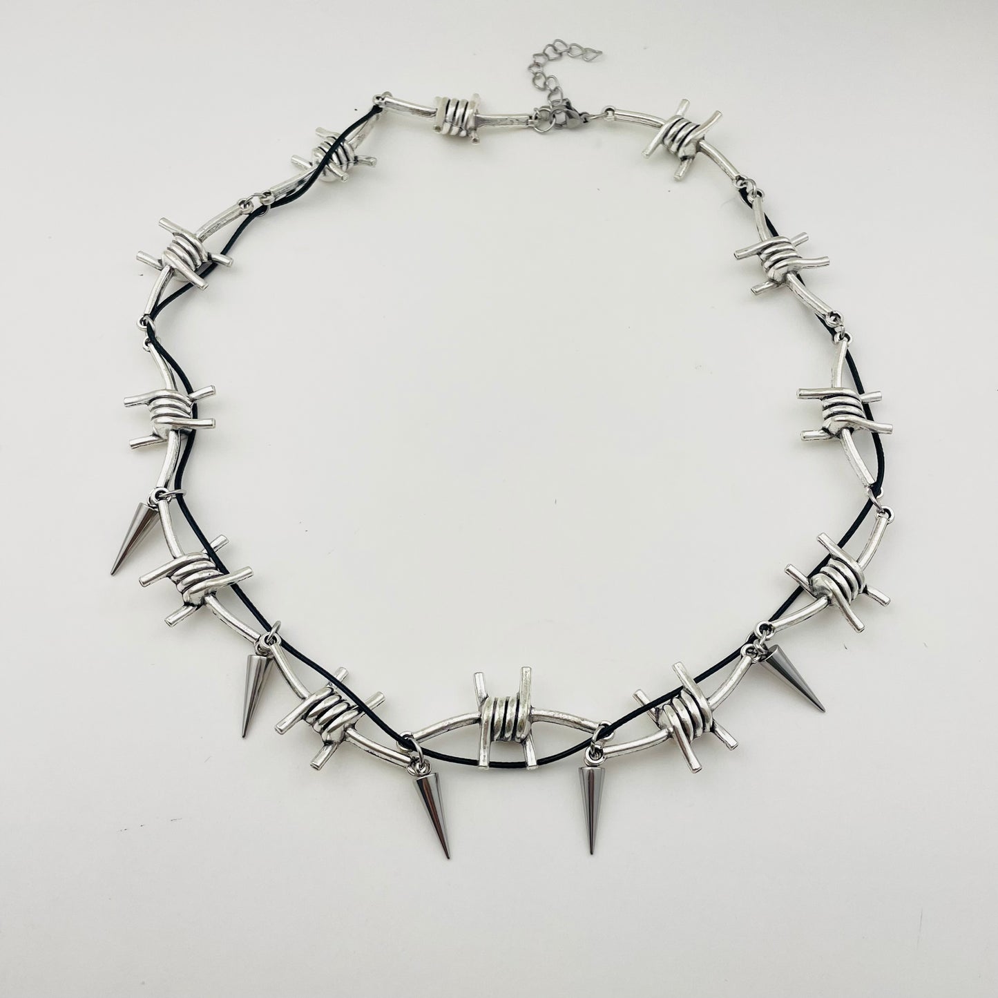 Thorn Rivet Leather Necklace