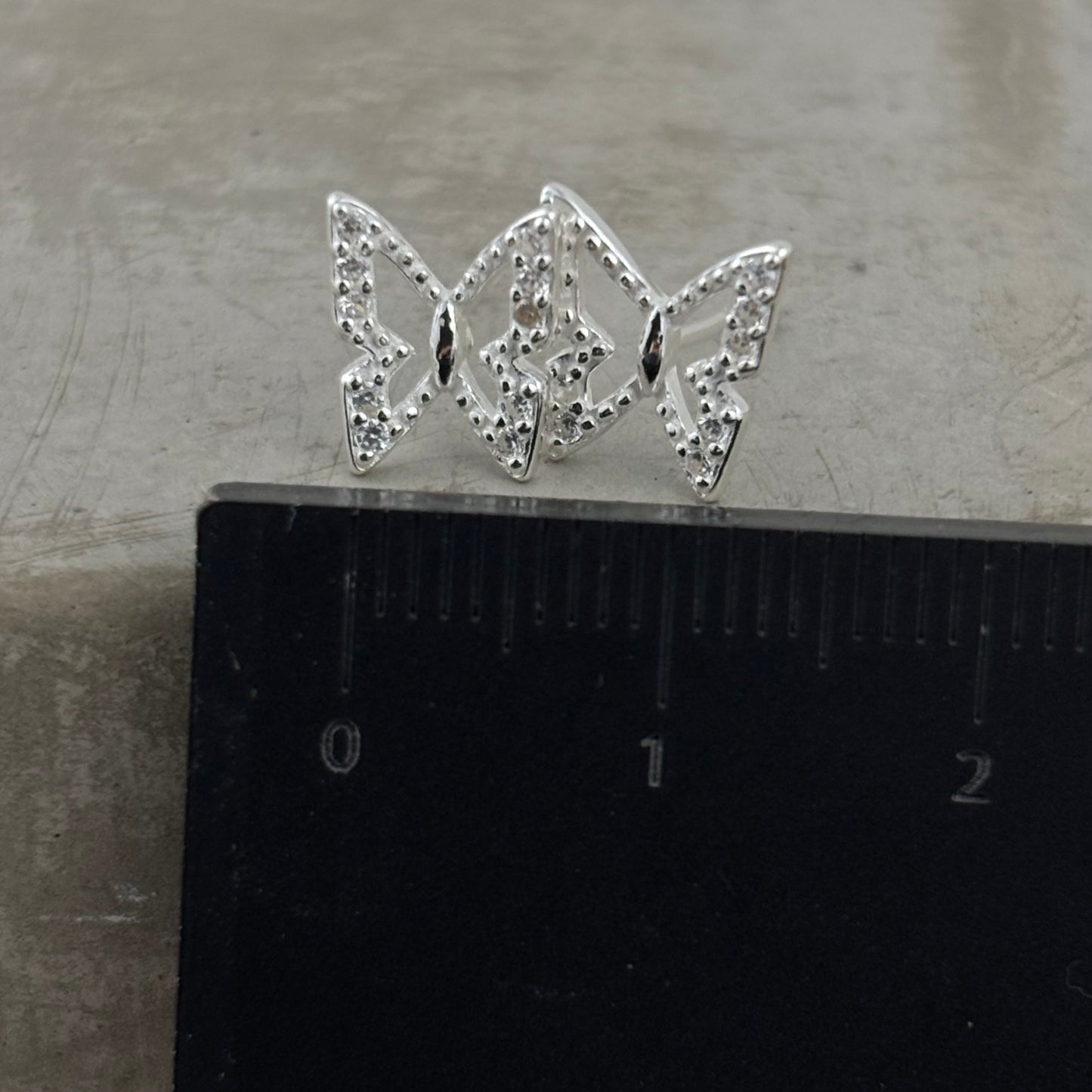S999 Sterling Silver Hollow Butterfly Earrings