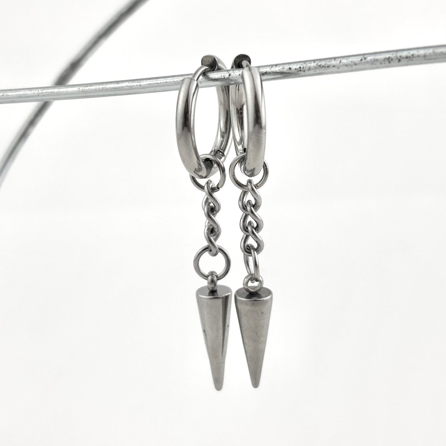 Titanium Steel Tapered Chain Earrings