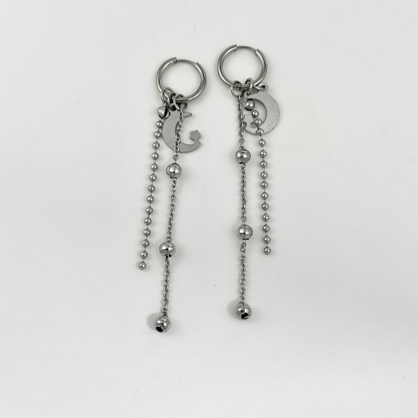 Customized Titanium Moon Dangle Earrings