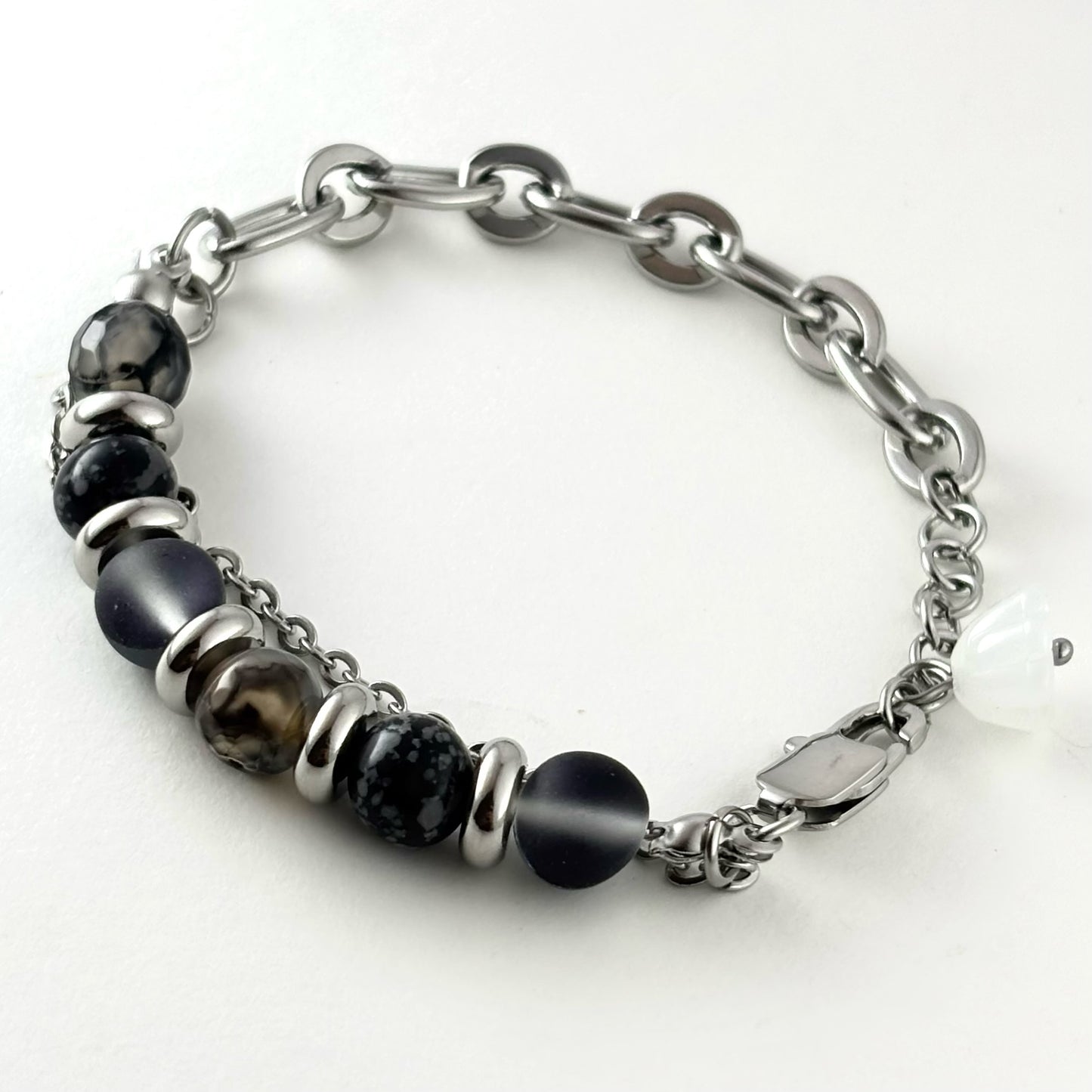 Titanium Steel Crackle Bead Bracelet