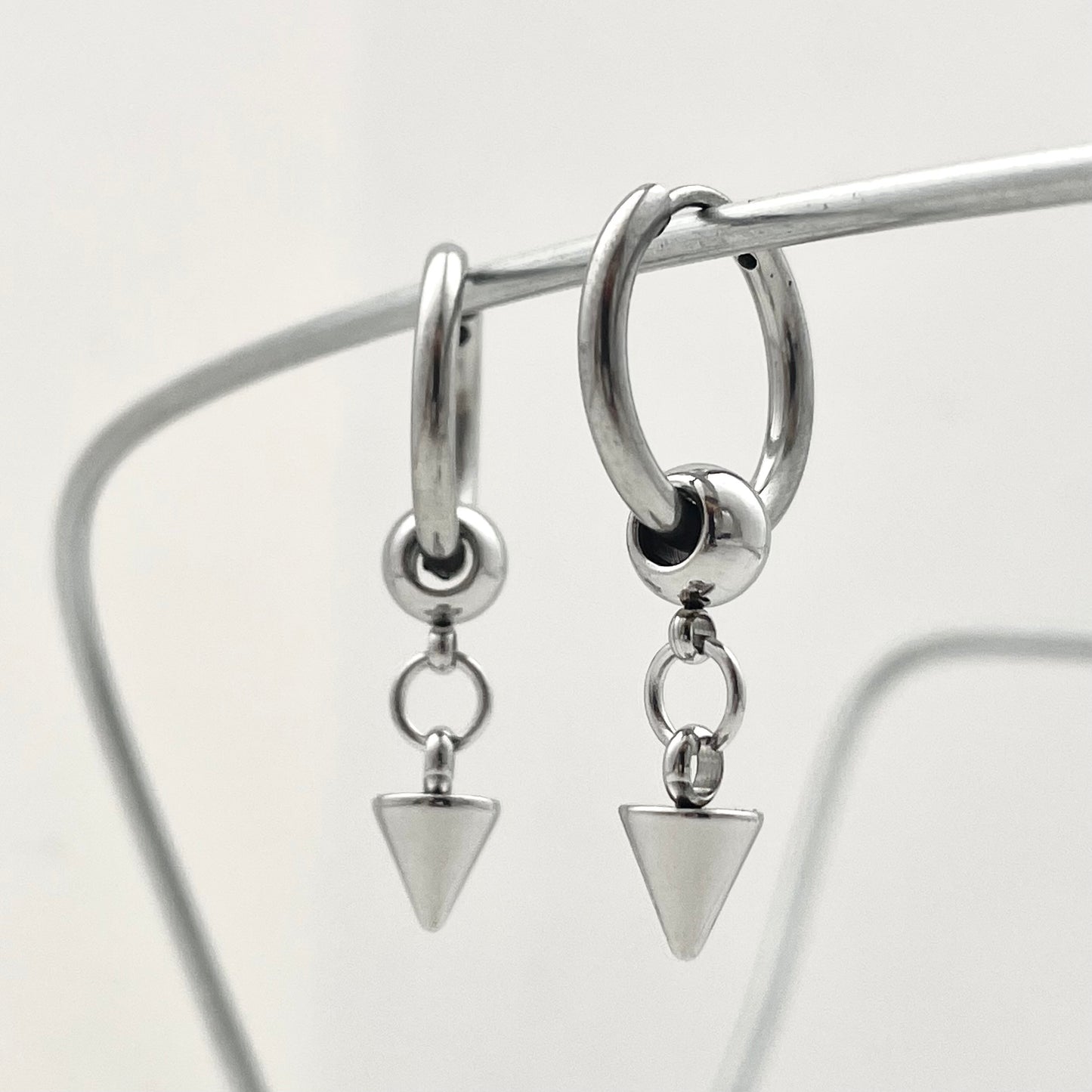 Titanium Steel Rivet Pendant Earrings