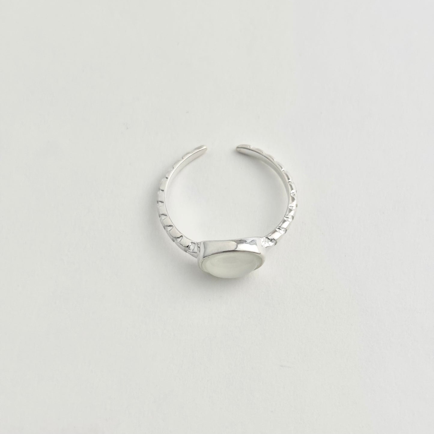 S925 Sterling Silver Moonstone Simple Design Ring