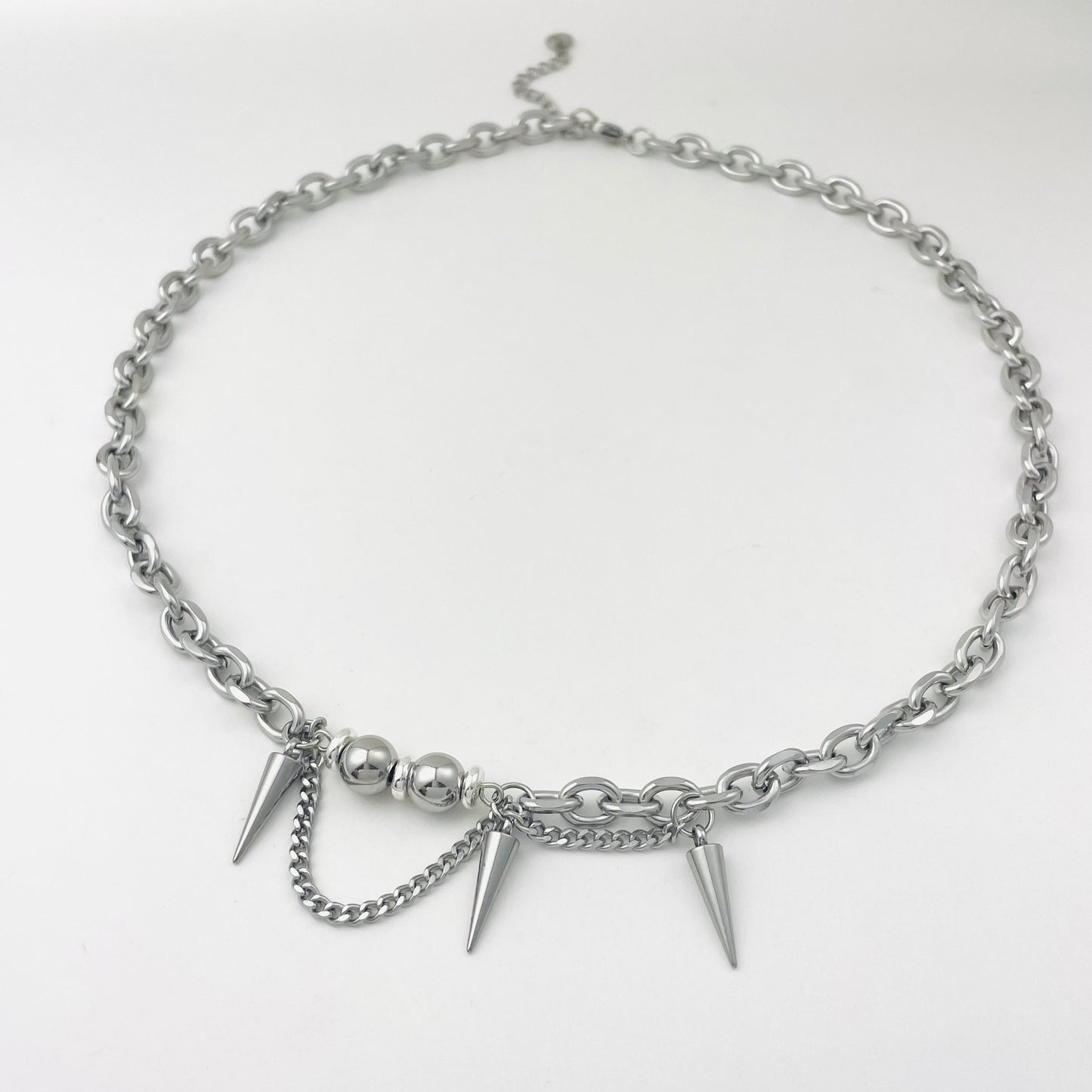 Titanium Steel Triple-Cone Rivet Necklace