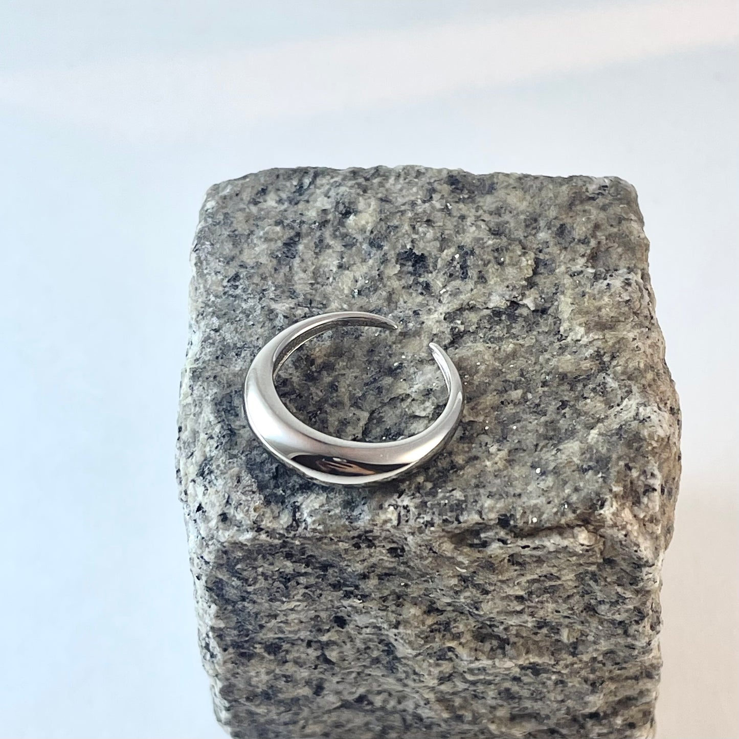 S925 Sterling Silver Minimalist Polished Open Ring