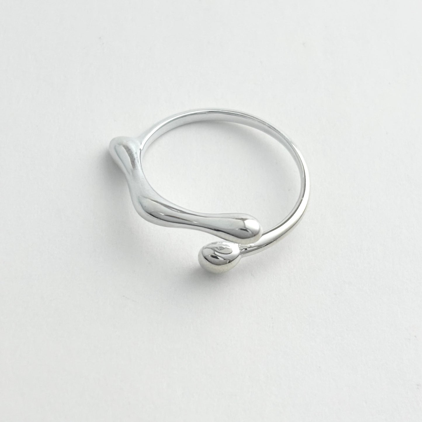 S925 Sterling Silver Geometric Liquid Irregular Ring