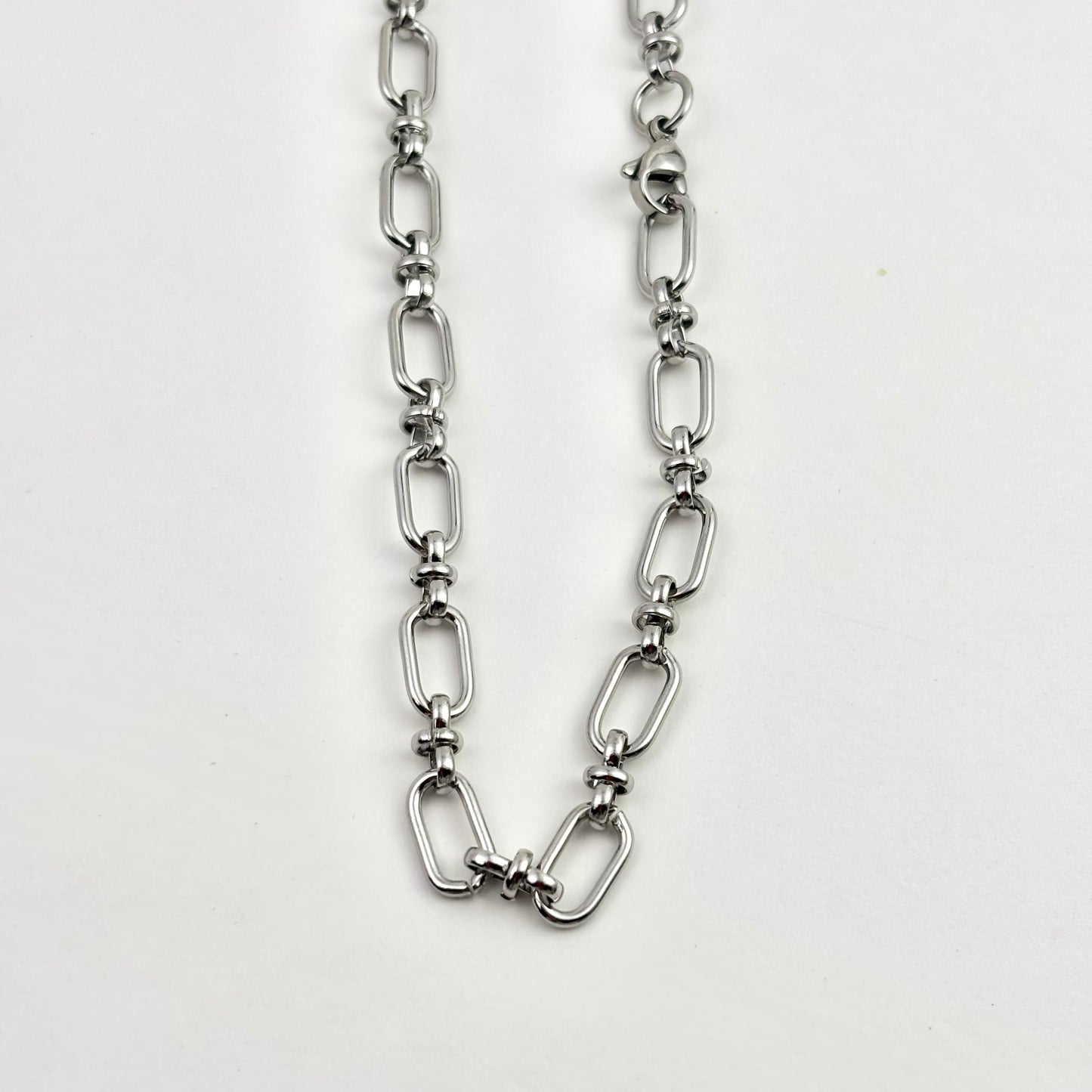 Oval Patchwork Chain Necklace