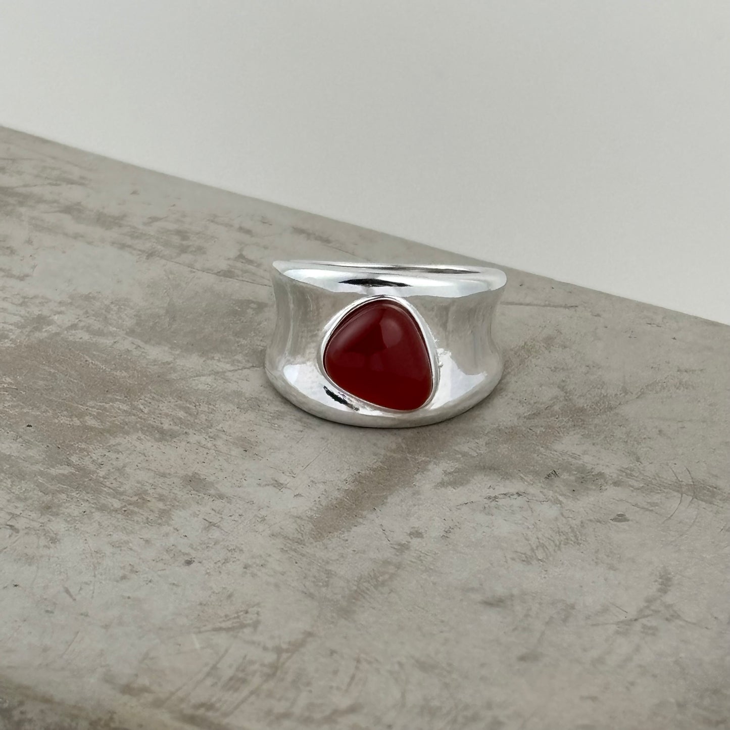 S925 Sterling Silver Onyx Thick Ring