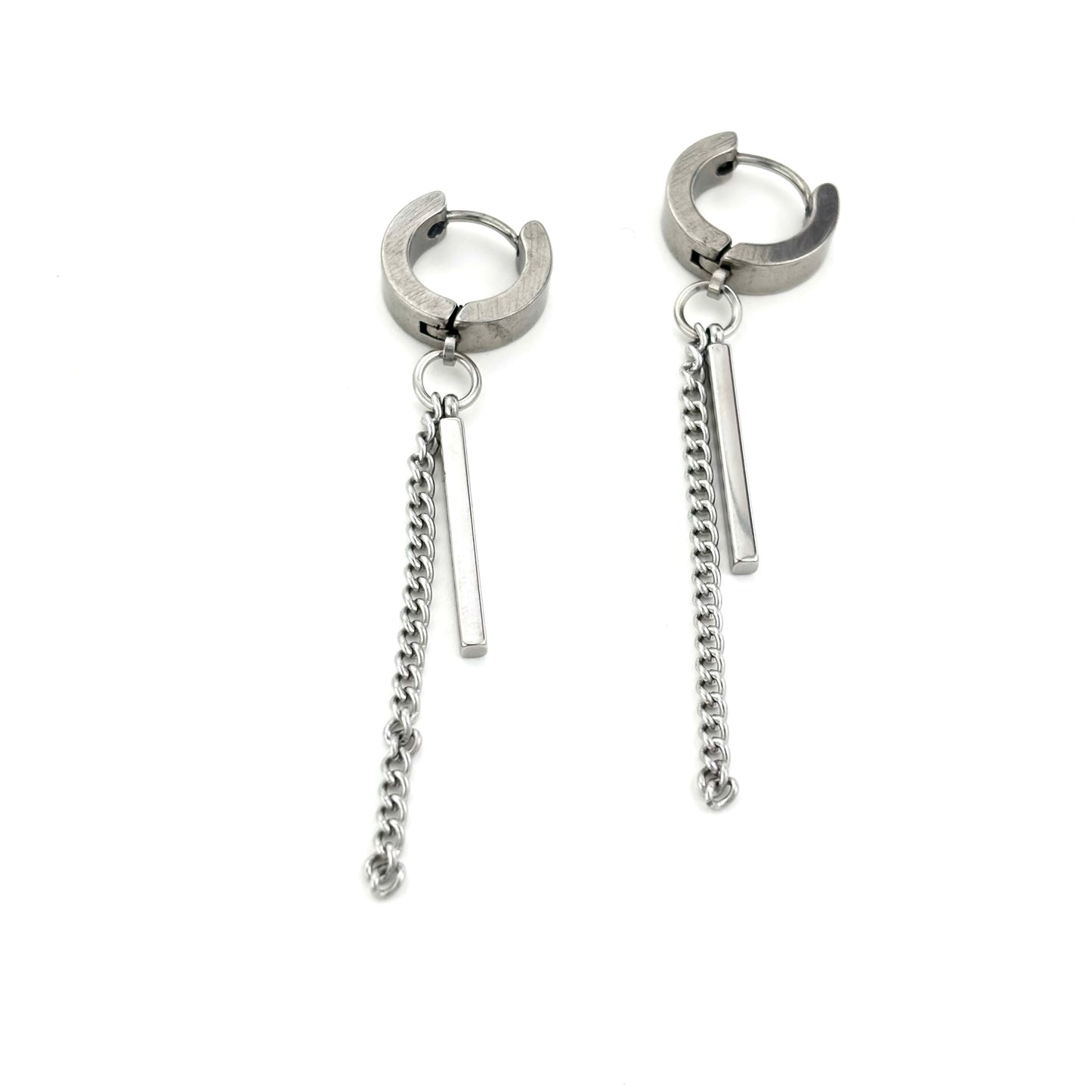 Titanium Minimalist Line Earrings