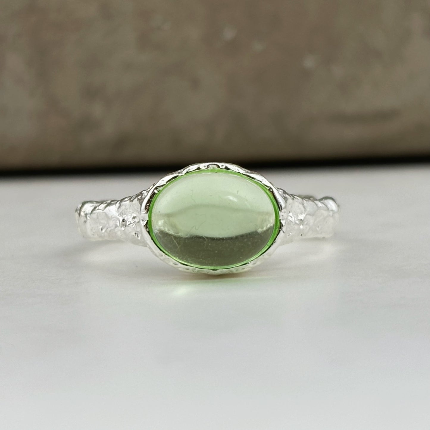 S925 Sterling Silver Emerald Ring