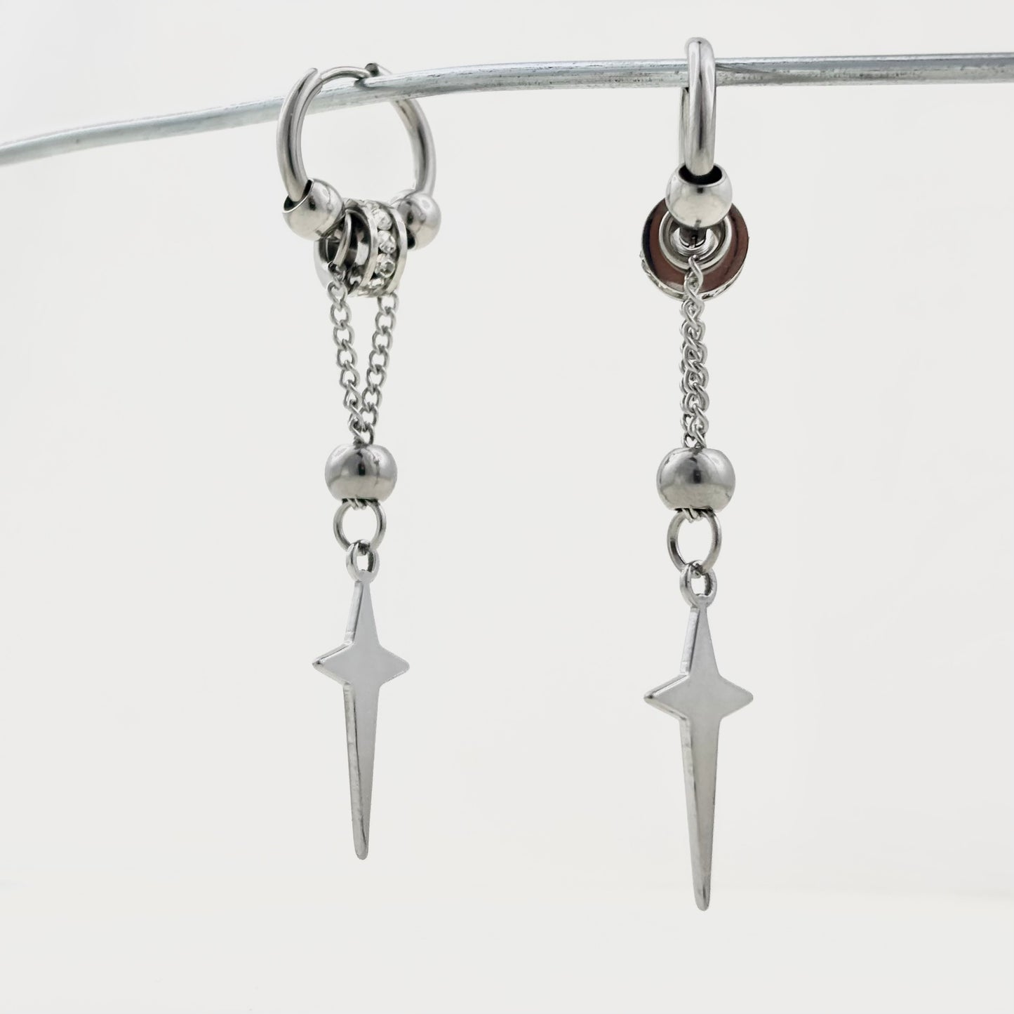 Titanium Astral Tassel Chain Earrings