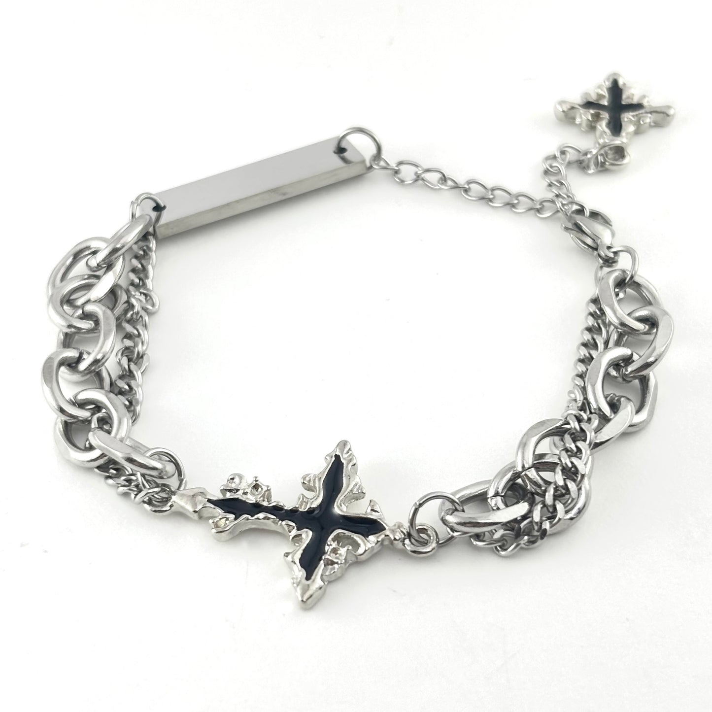 Dissolving Dark Cross Bracelet