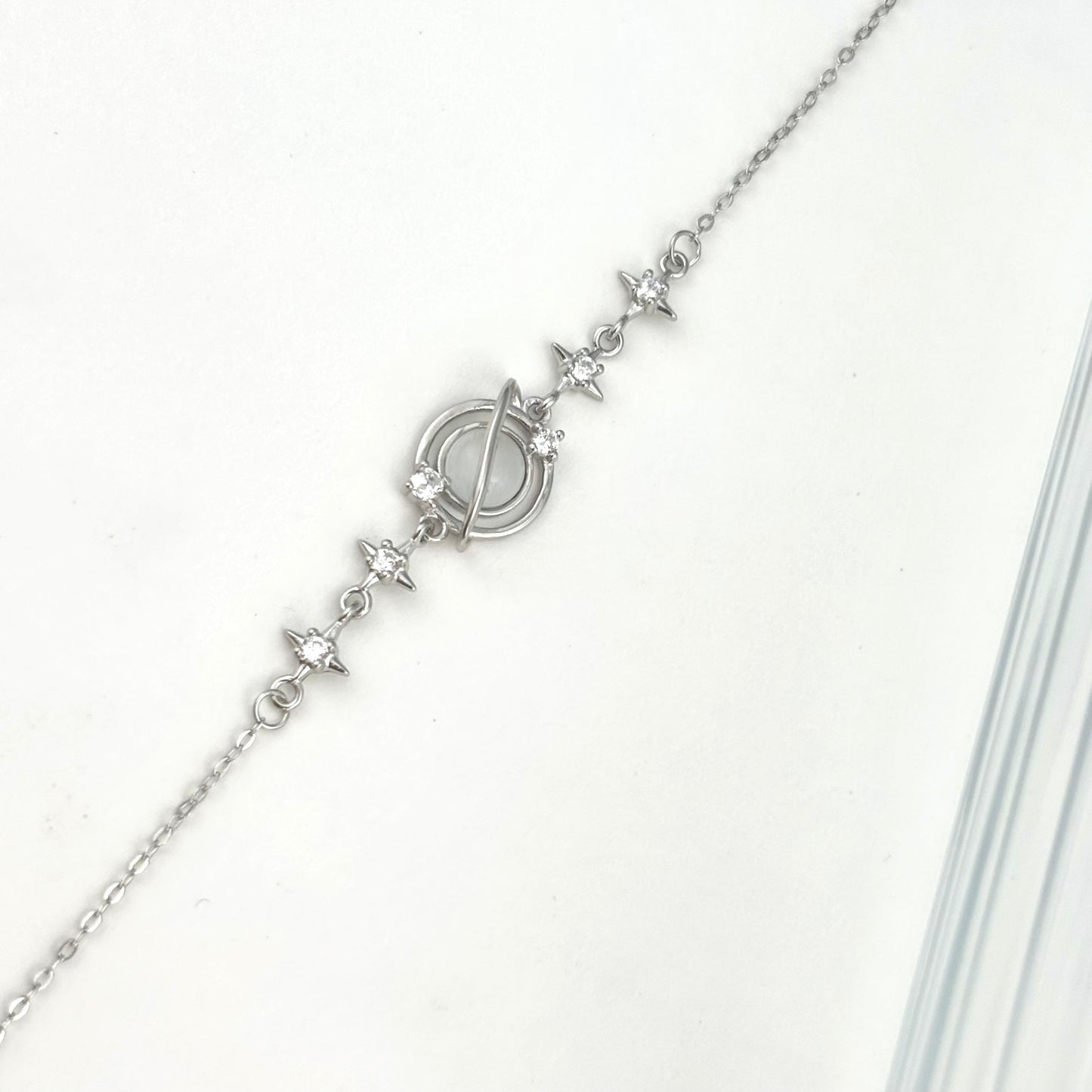 S925 Sterling Silver Cat's Eye Cosmic Planet Bracelet