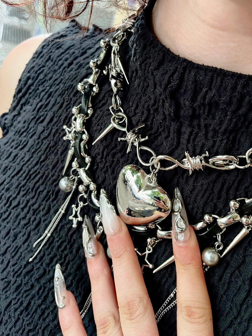 Unique Tassel Rivet Necklace