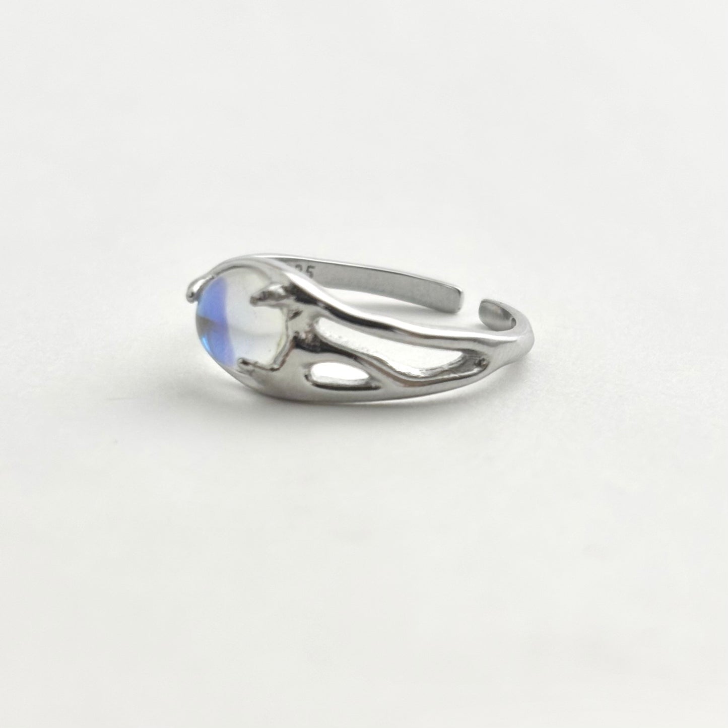 S925 Sterling Silver Moonstone Fantasy Design Ring