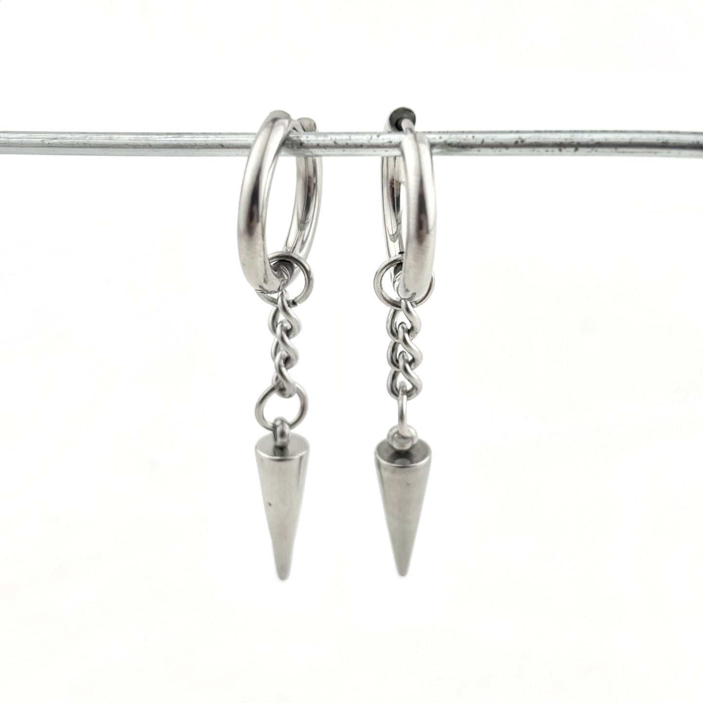 Titanium Steel Tapered Chain Earrings