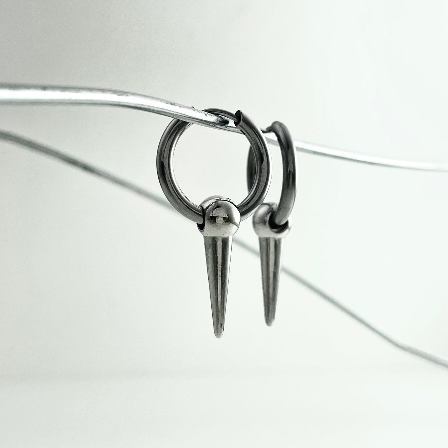 Titanium Steel Bullet Earring