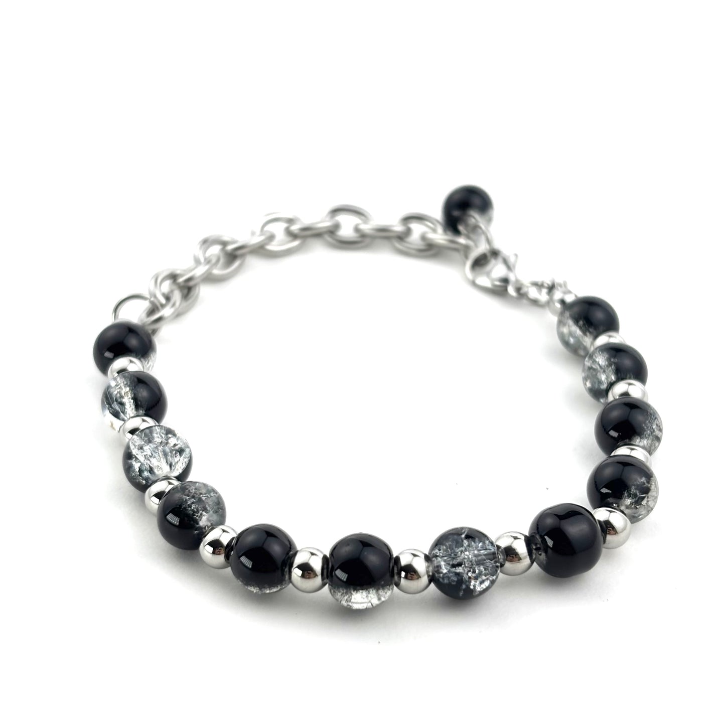 Titanium Steel Crackle Bead Splicing Adjustable Bracelet