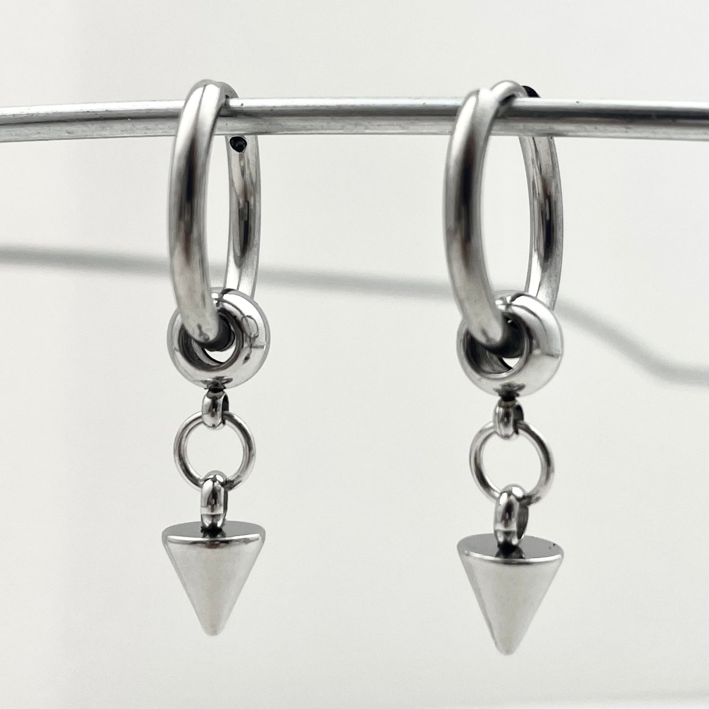 Titanium Steel Rivet Pendant Earrings