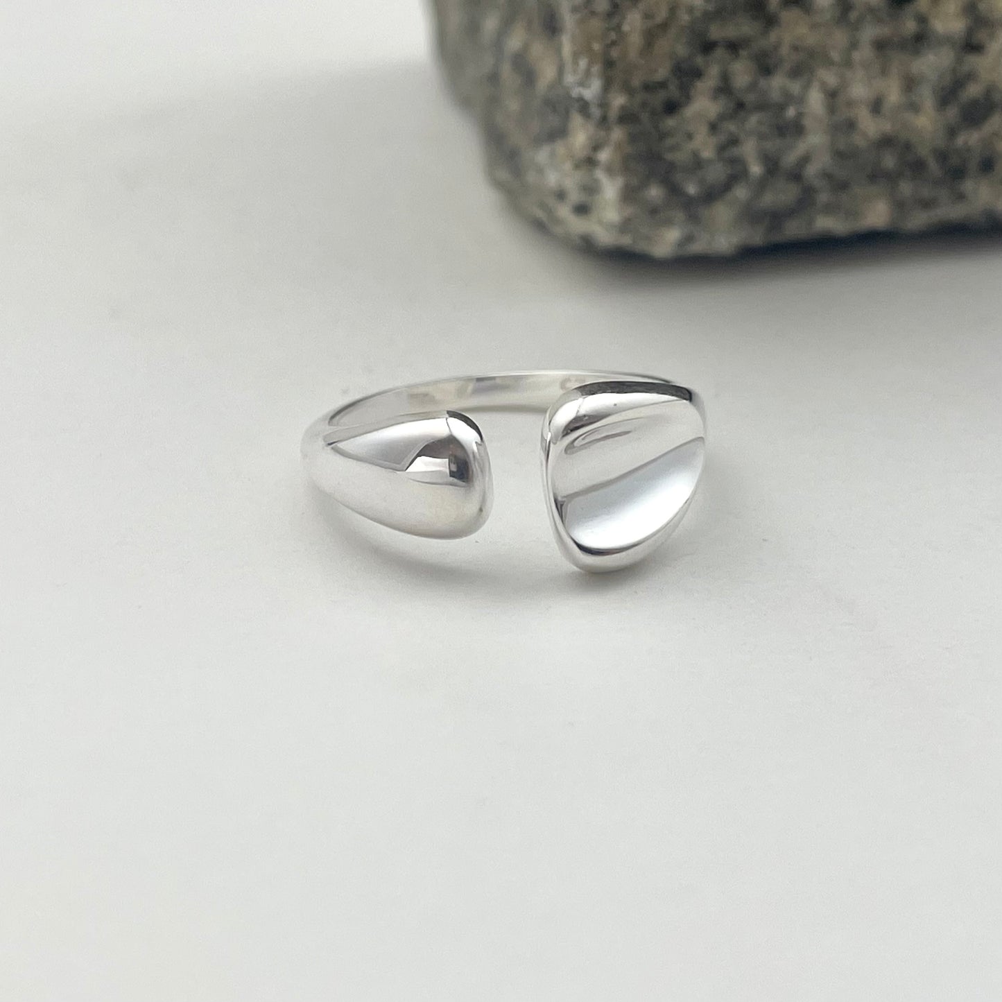 S925 Sterling Silver Irregular Geometric Ring