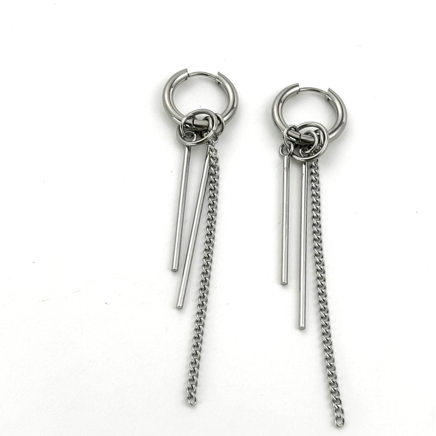 Titanium Steel Line Circle Earrings