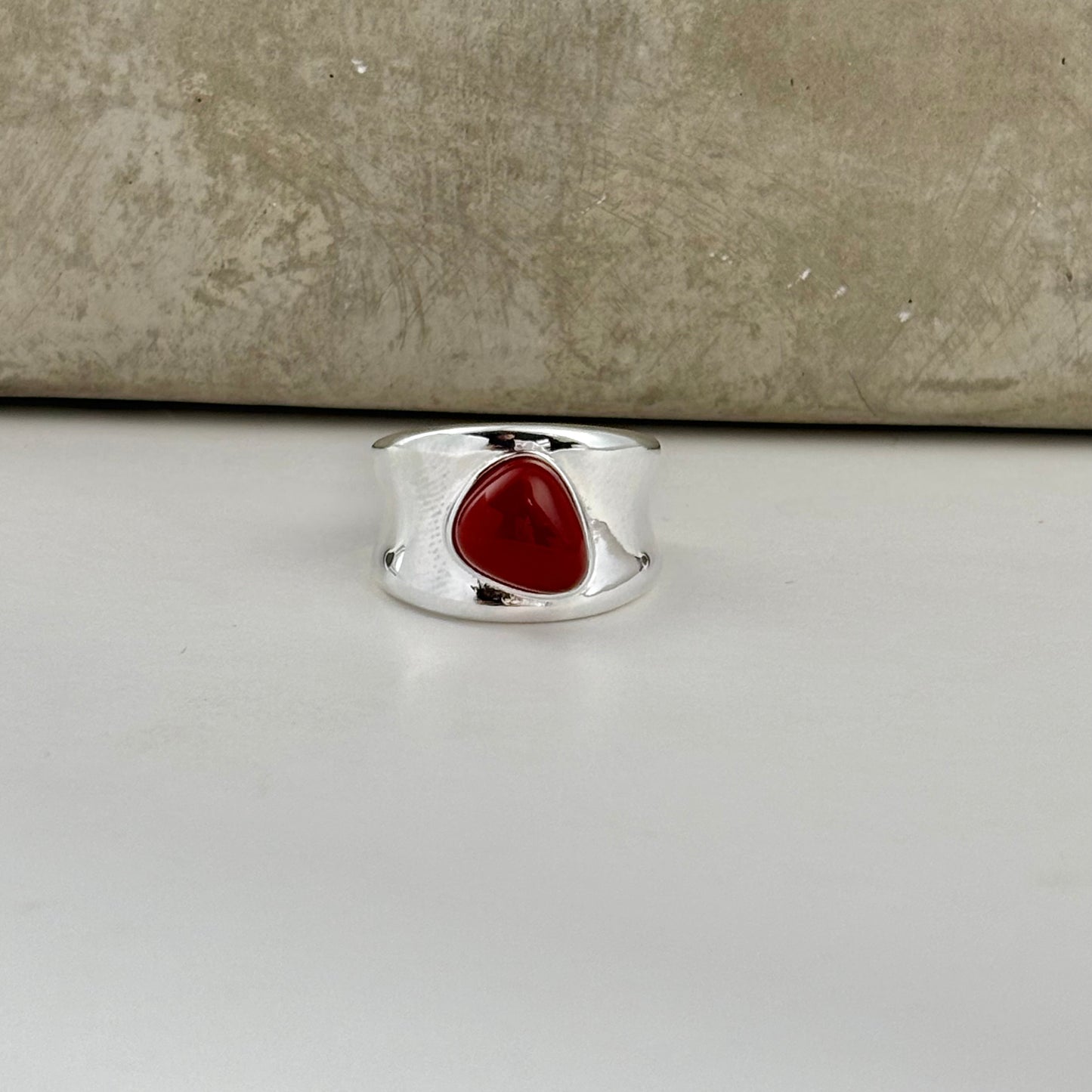 S925 Sterling Silver Onyx Thick Ring
