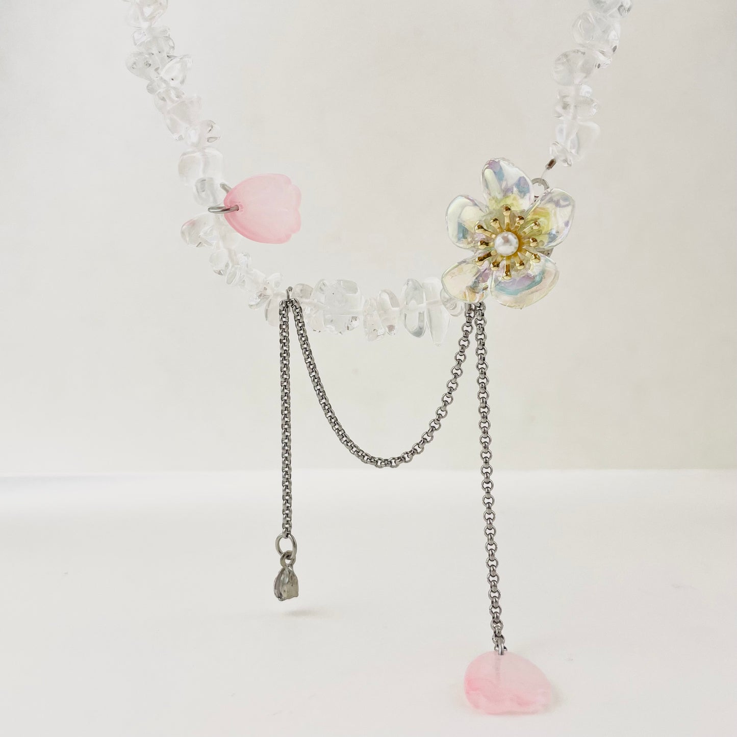 Petal Tassel Flower Necklace