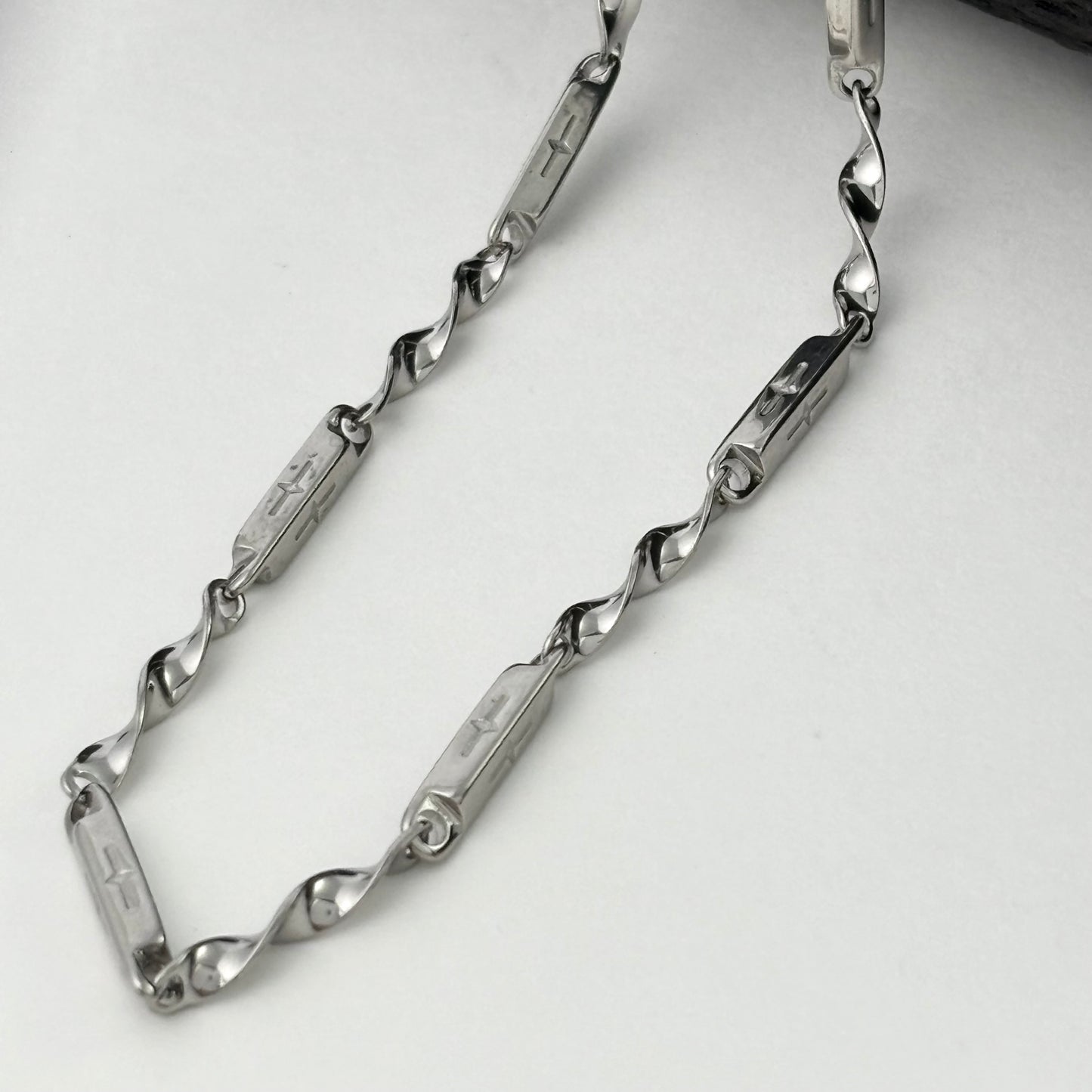 Titanium Steel Bamboo Patchwork Necklace