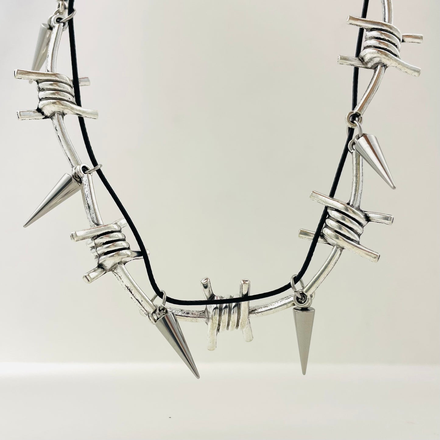 Thorn Rivet Leather Necklace