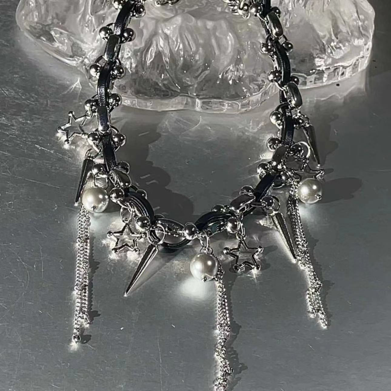 Unique Tassel Rivet Necklace