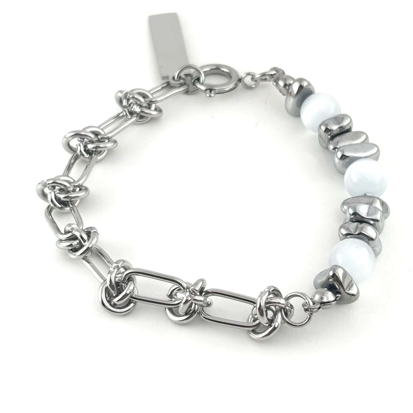 Titanium Thorn Bead Patchwork Bracelet