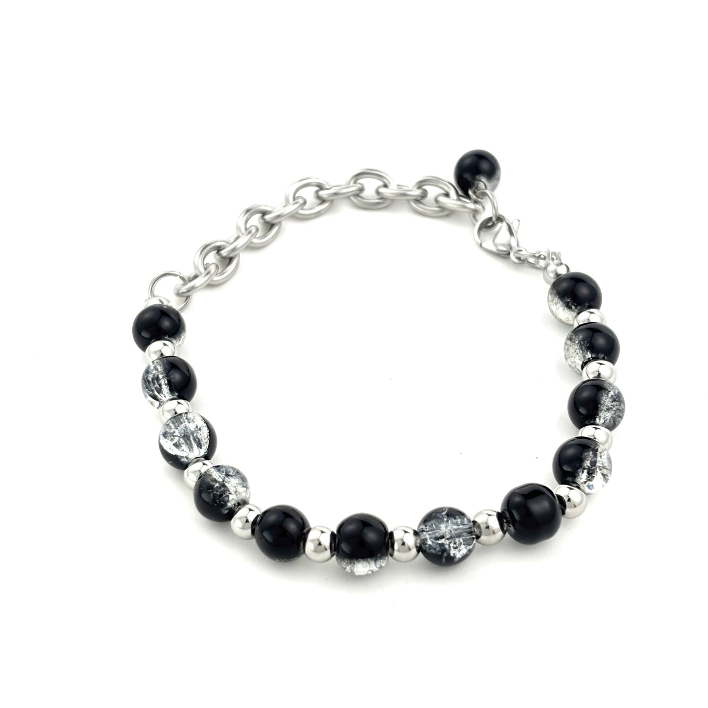 Titanium Steel Crackle Bead Splicing Adjustable Bracelet
