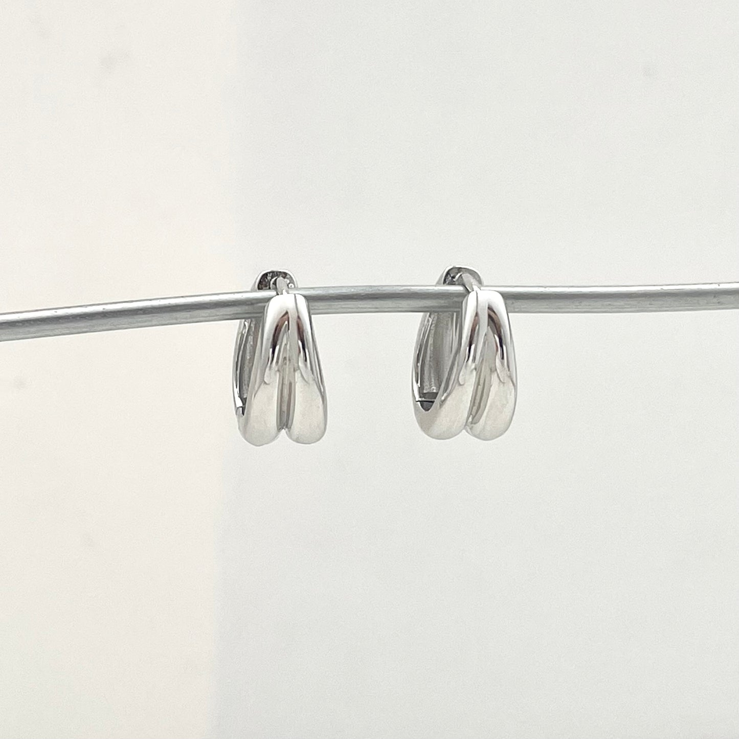 S925 Sterling Silver Polished Round Earrings Hoops