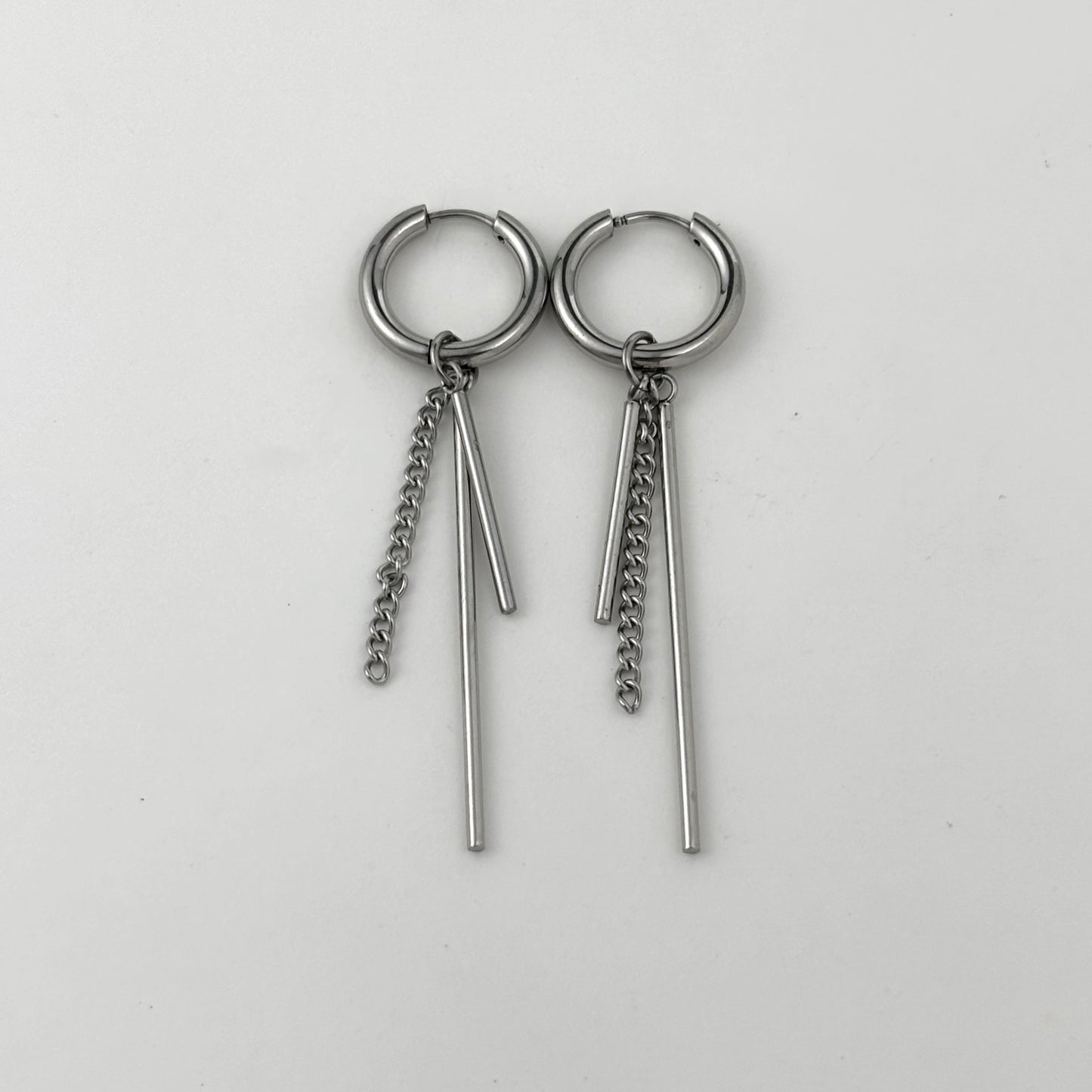 Customized Titanium Simple Fine Chain Dangle Earrings