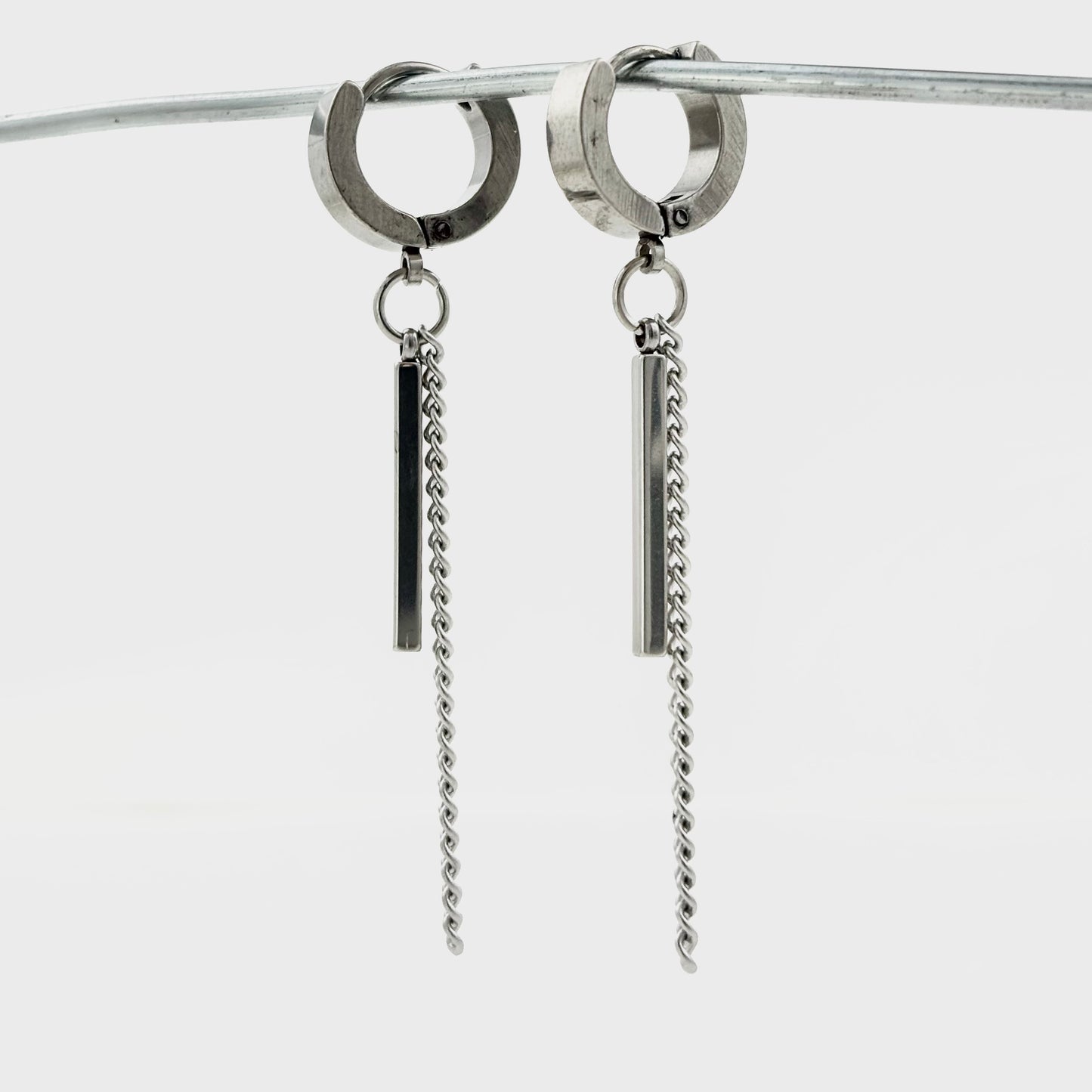 Titanium Minimalist Line Earrings