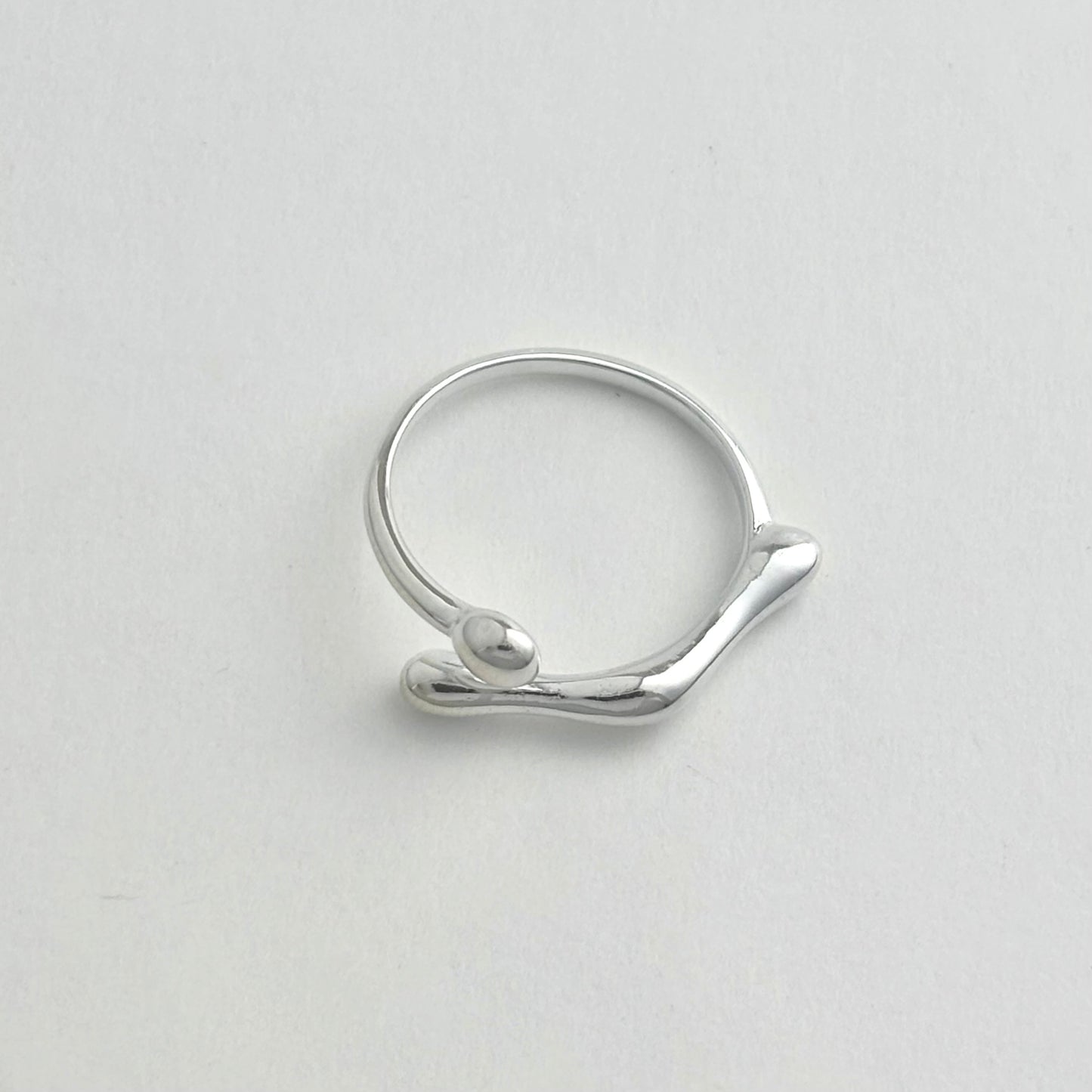 S925 Sterling Silver Geometric Liquid Irregular Ring