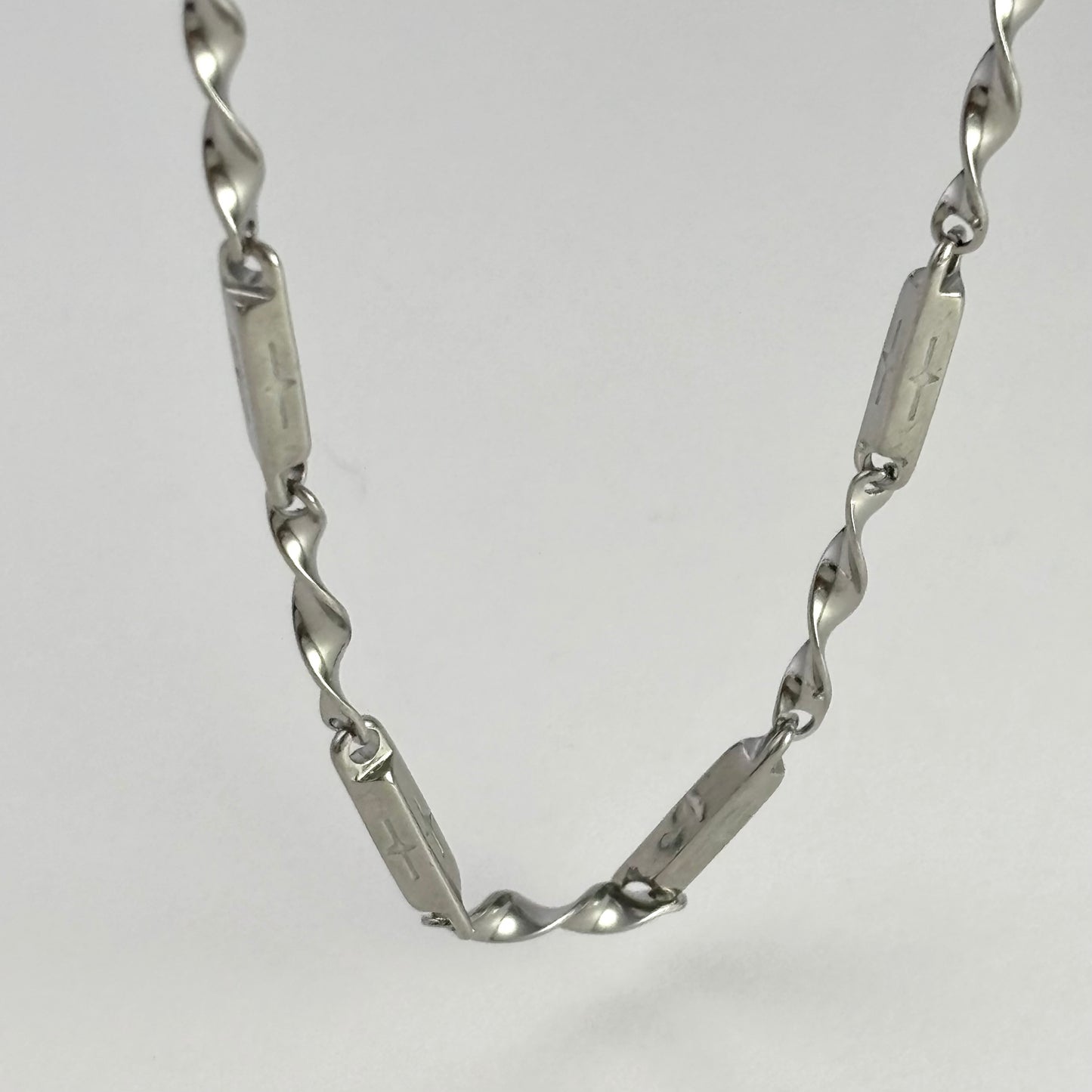 Titanium Steel Bamboo Patchwork Necklace