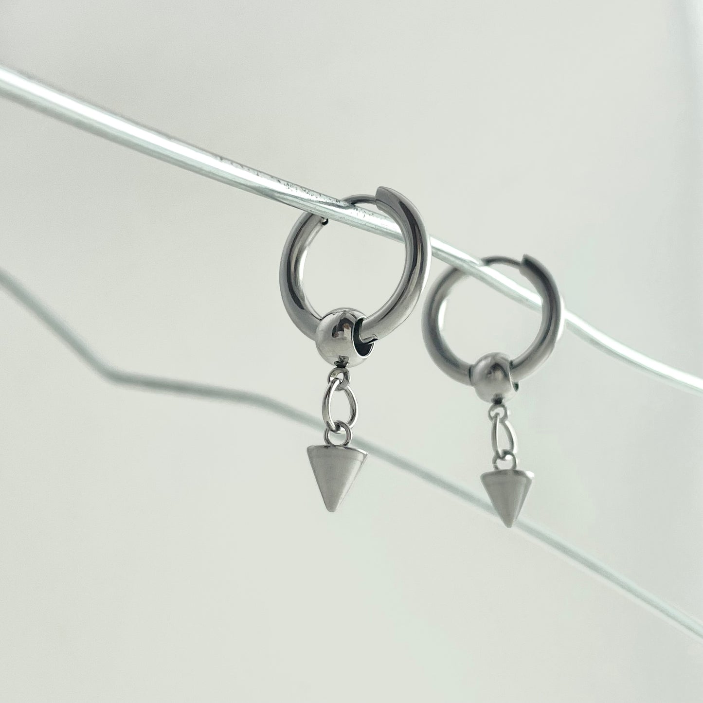 Titanium Steel Rivet Hoop Earrings