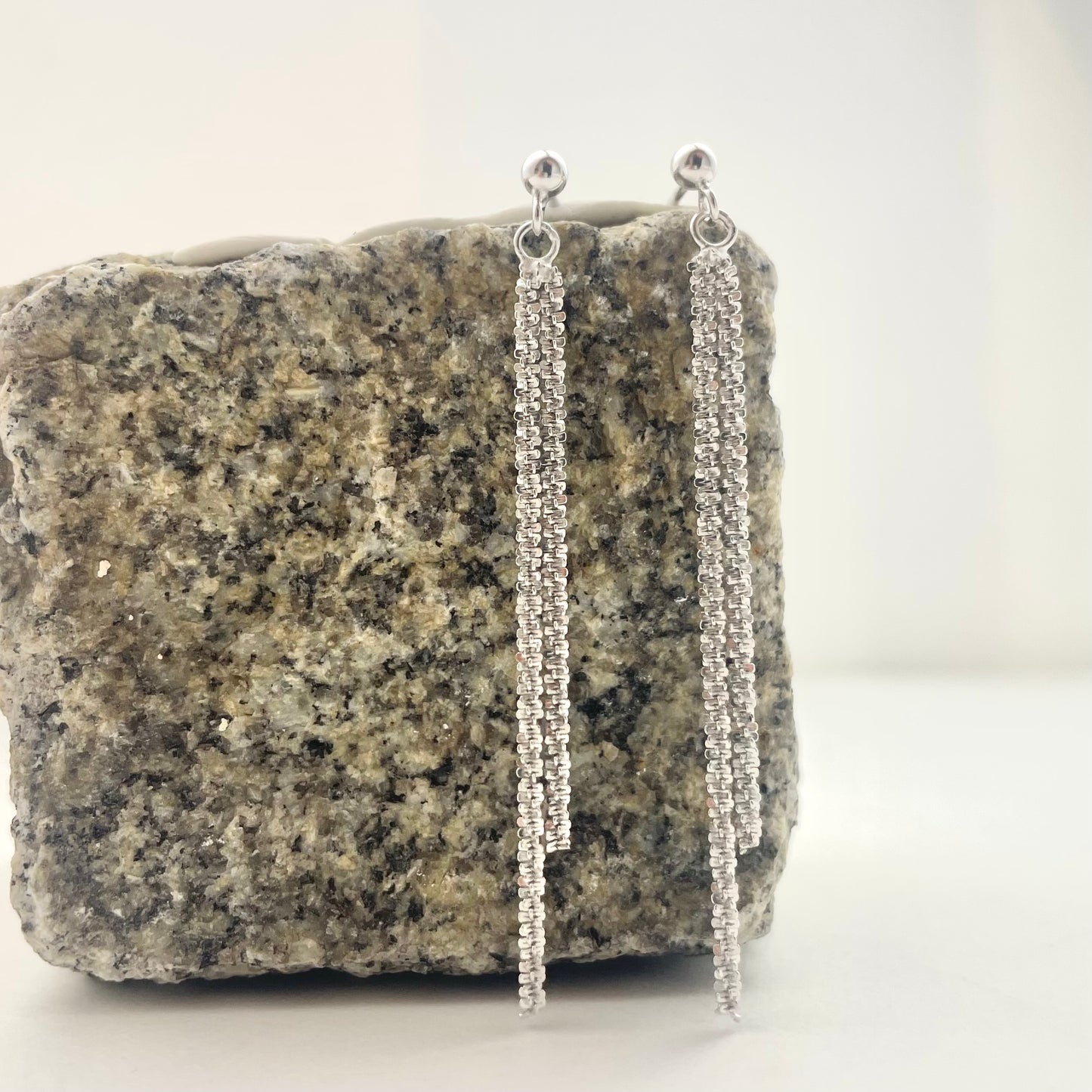 S925 Sterling Silver Shimmering Earrings