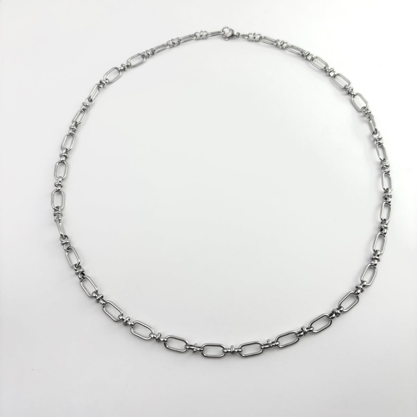 Oval Patchwork Chain Necklace