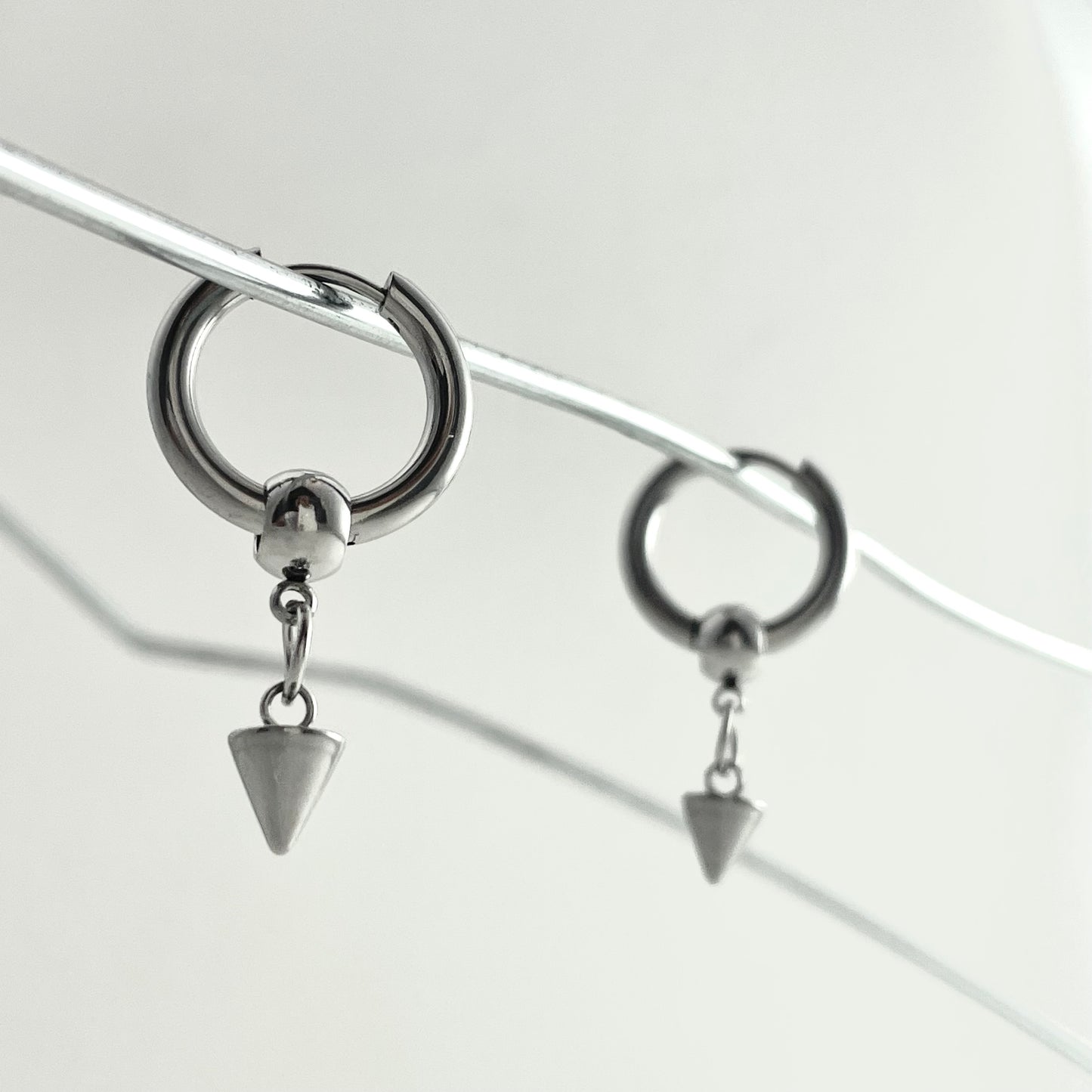 Titanium Steel Rivet Hoop Earrings