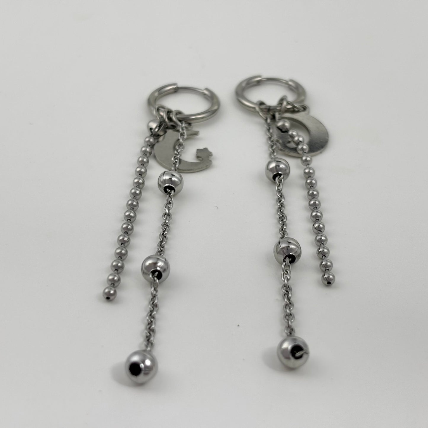 Customized Titanium Moon Dangle Earrings