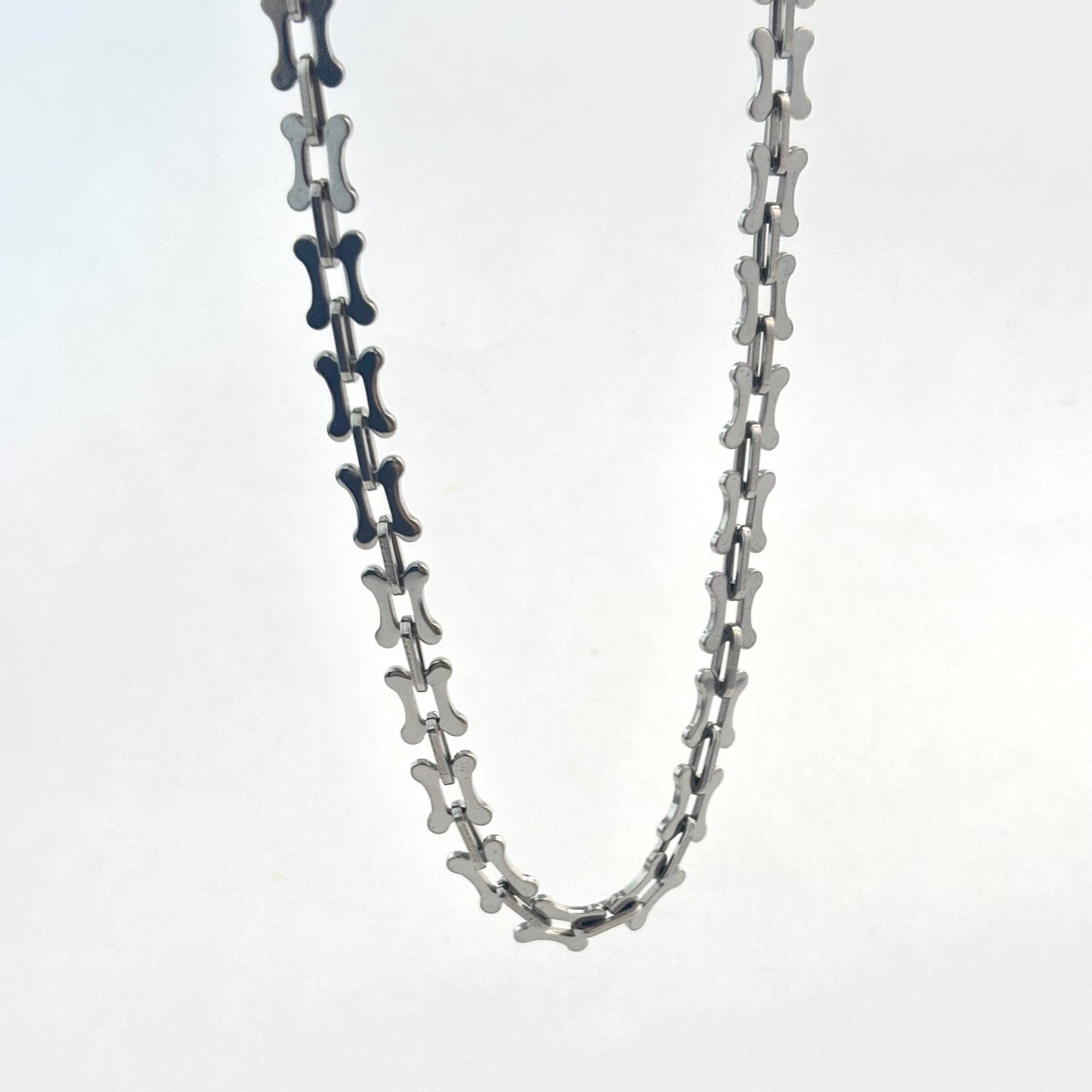 Titanium Steel Glossy Cross Link Necklace