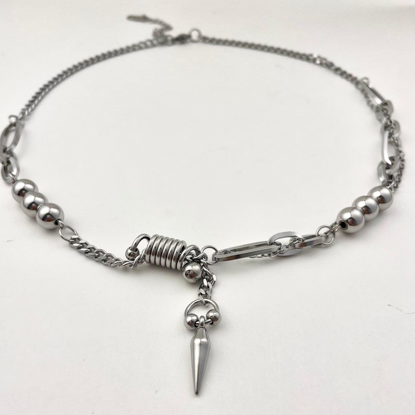 Titanium Steel Tassel Rivet Necklace