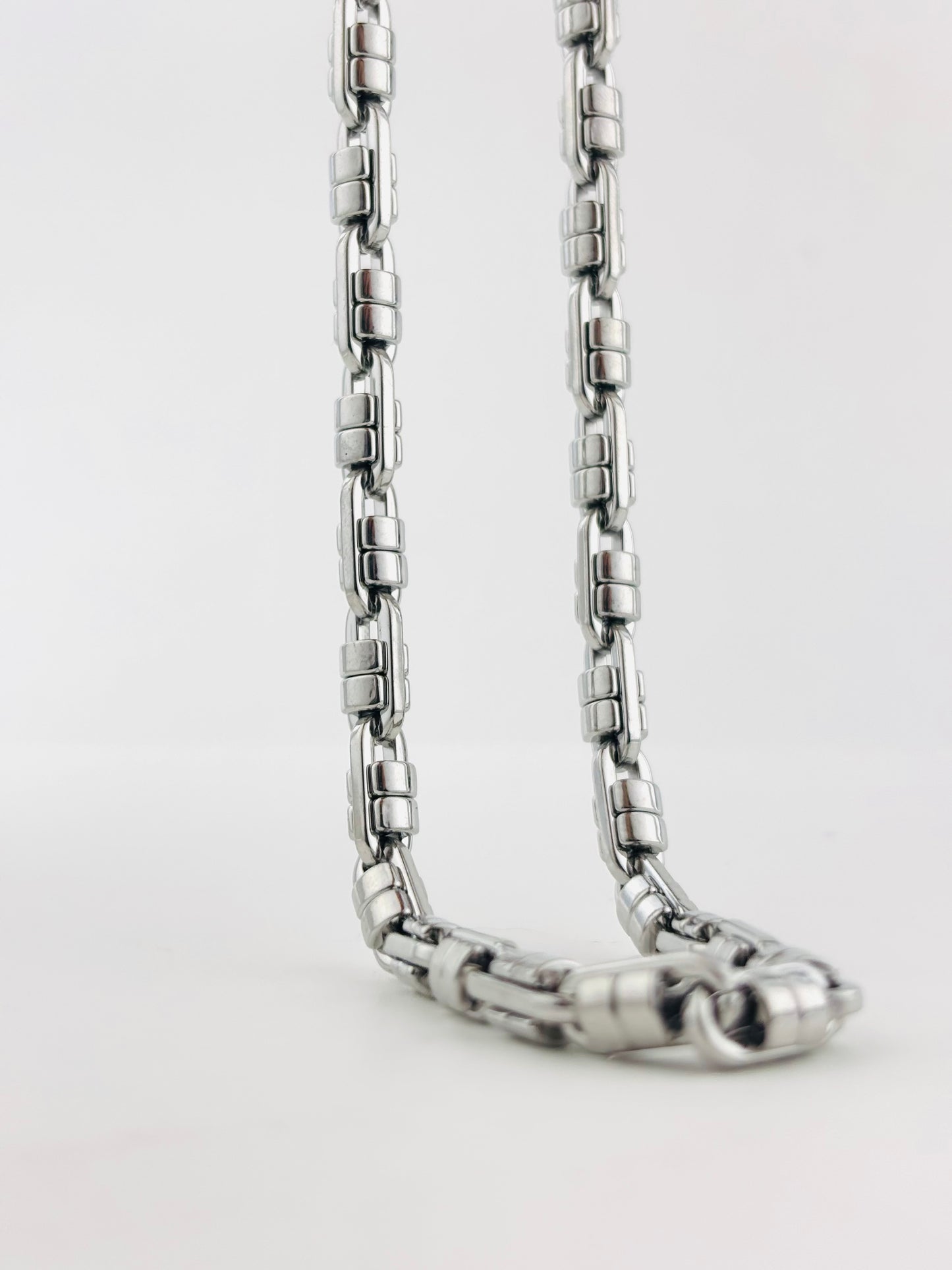 Titanium Chunky Chain Patchwork Necklace