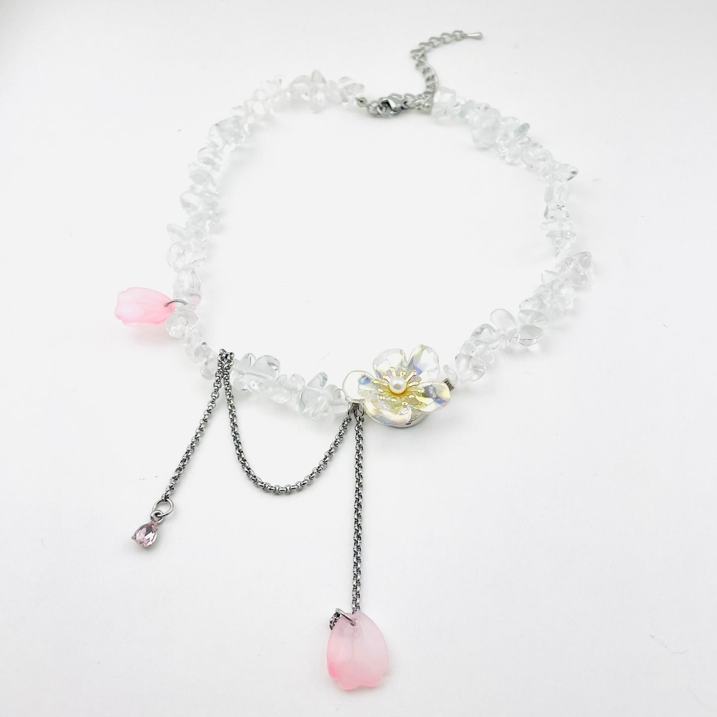 Petal Tassel Flower Necklace