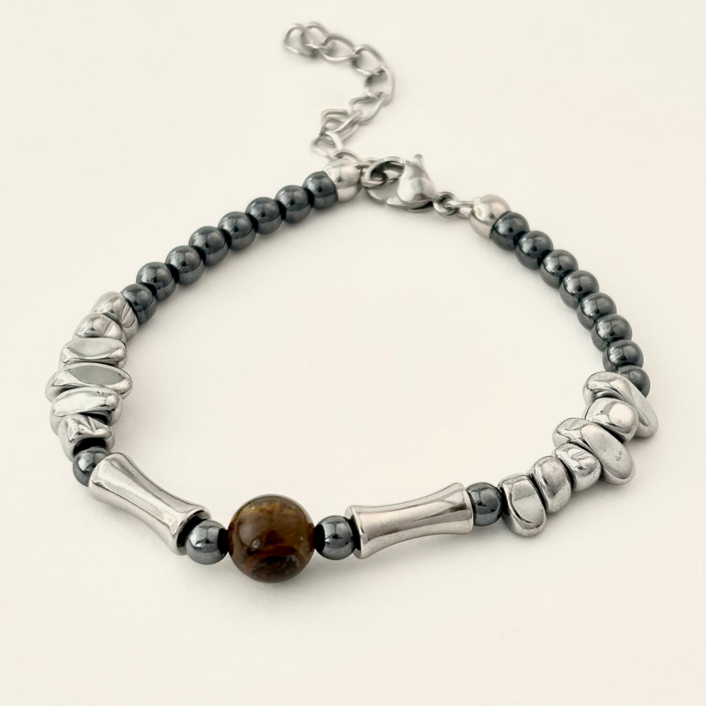 Tiger Eye Crushed Stone Design Bracelet